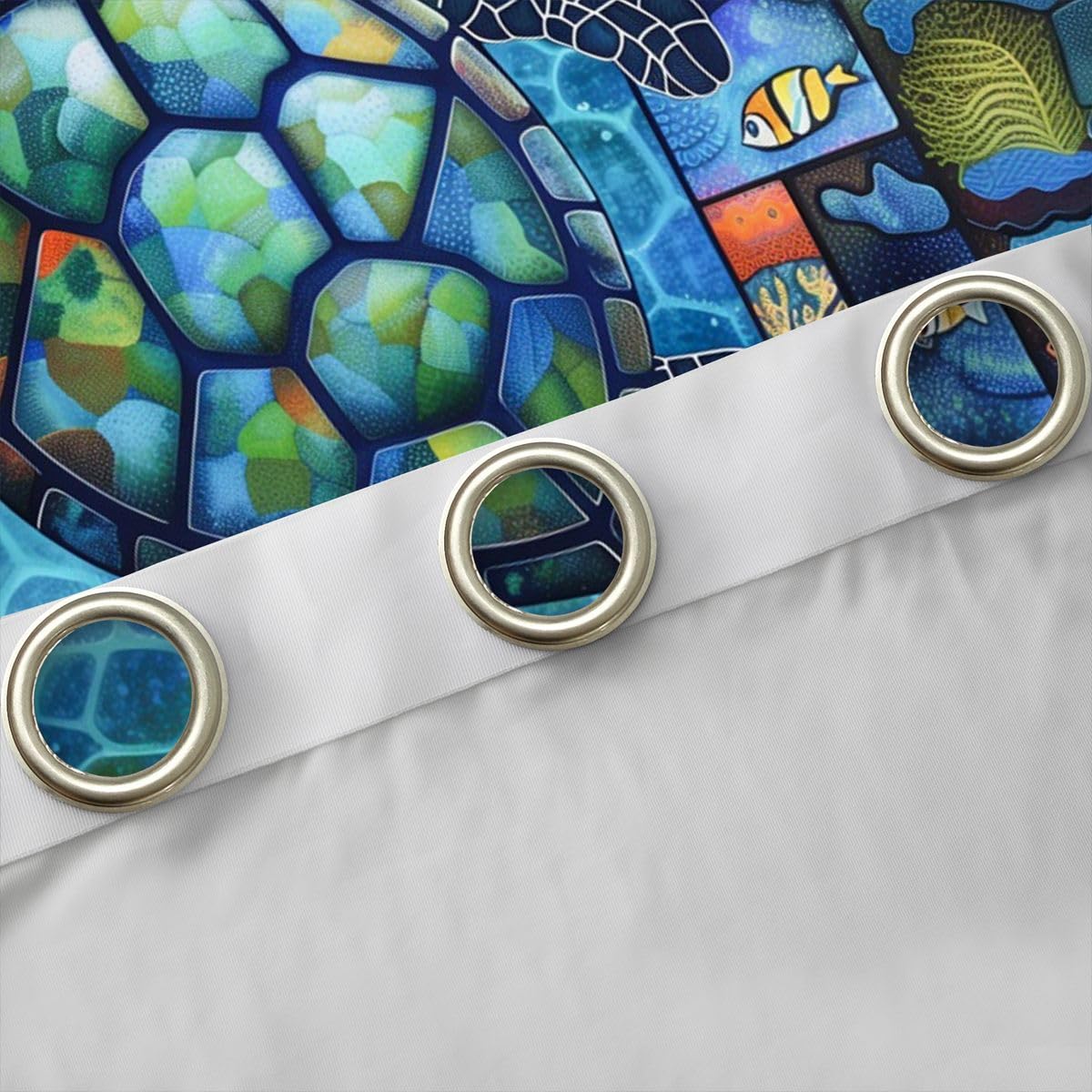 Homemissing Tende con tartaruga marina per camera da letto, soggiorno, oceano, acqua di mare, oscuranti, tonalità di vita marina e mare, tenda oscurante, trattamenti per finestre, 2 pannelli L 66 x 90