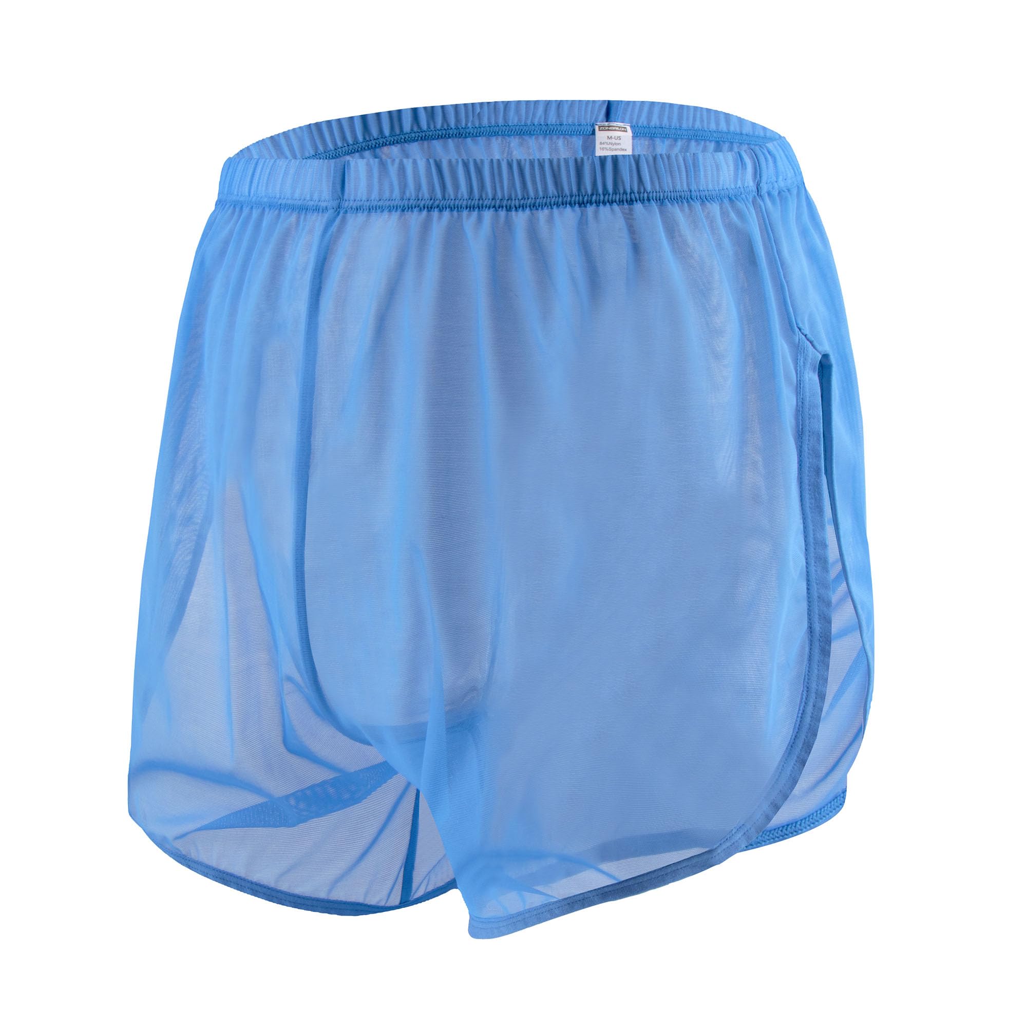 JINSHI Men's Sexy Sheer Split Side Shorts Underwear Low Rise Mesh Boxer Briefs See-Through Pajamas