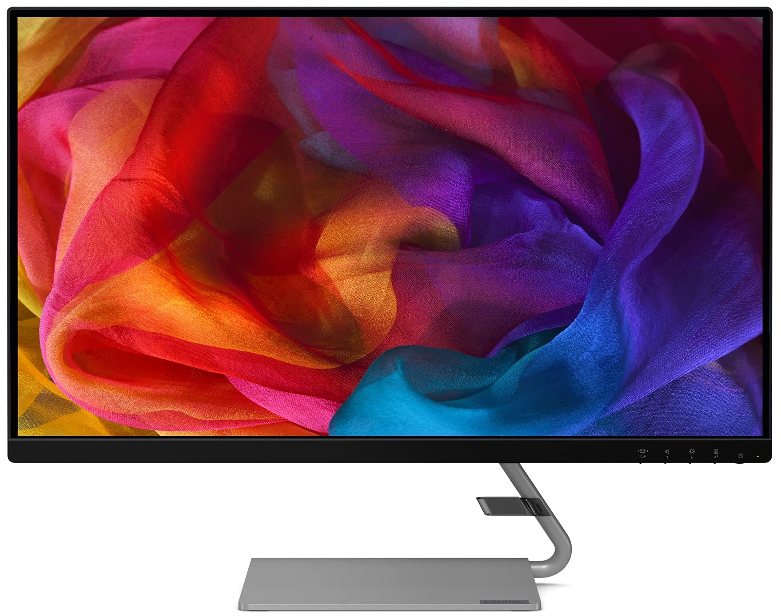Lenovo Q-Series 27" (68.6cm) QHD IPS Ultraslim Monitor (2X3W Speakers, 16.7M Colors, 75Hz, AMD FreeSync, HDMI, DP, Tilt Stand, VESA Mount, TUV Eyesafe Certified with Natural Low Blue Light), Q27q-1L