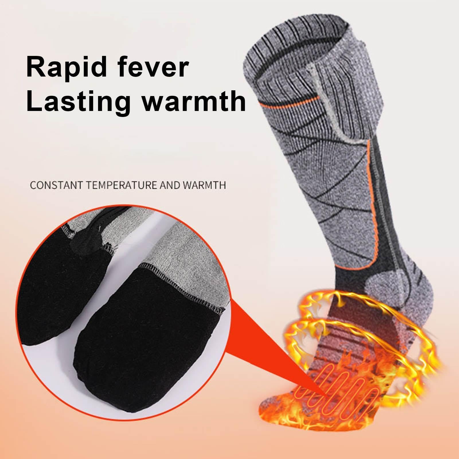 Calze Elettriche Controllo Temperatura a 3 Livelli Scaldapiedi Invernale | Calze da Sci Elettriche Riscaldanti Per Inverno, Lavoro, Pattinaggio, Sci, Campeggio, Escursioni, Ciclismo, Camminate