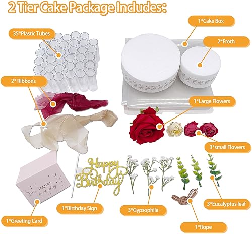 Miniatura 4 de Cajas de regalo en efectivo, caja de regalo de feliz cumpleaños, caja de regalo de dinero, pastel de flores falsas, caja de regalo de cumpleaños,