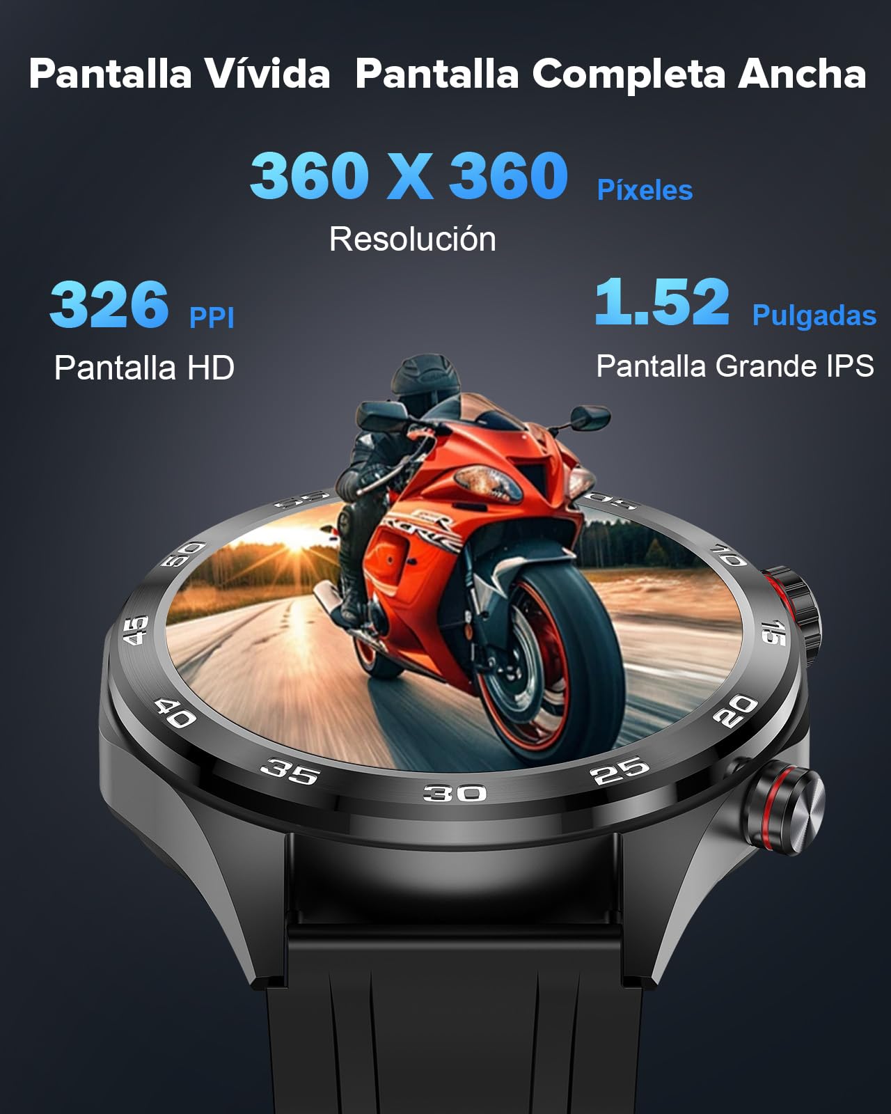 MEGALITH Reloj Inteligente Hombre Llamadas: Whatsapp Bluetooth Smartwatch Compatible Android iOS - Deportivo Fitness Reloj Negro Impermeable