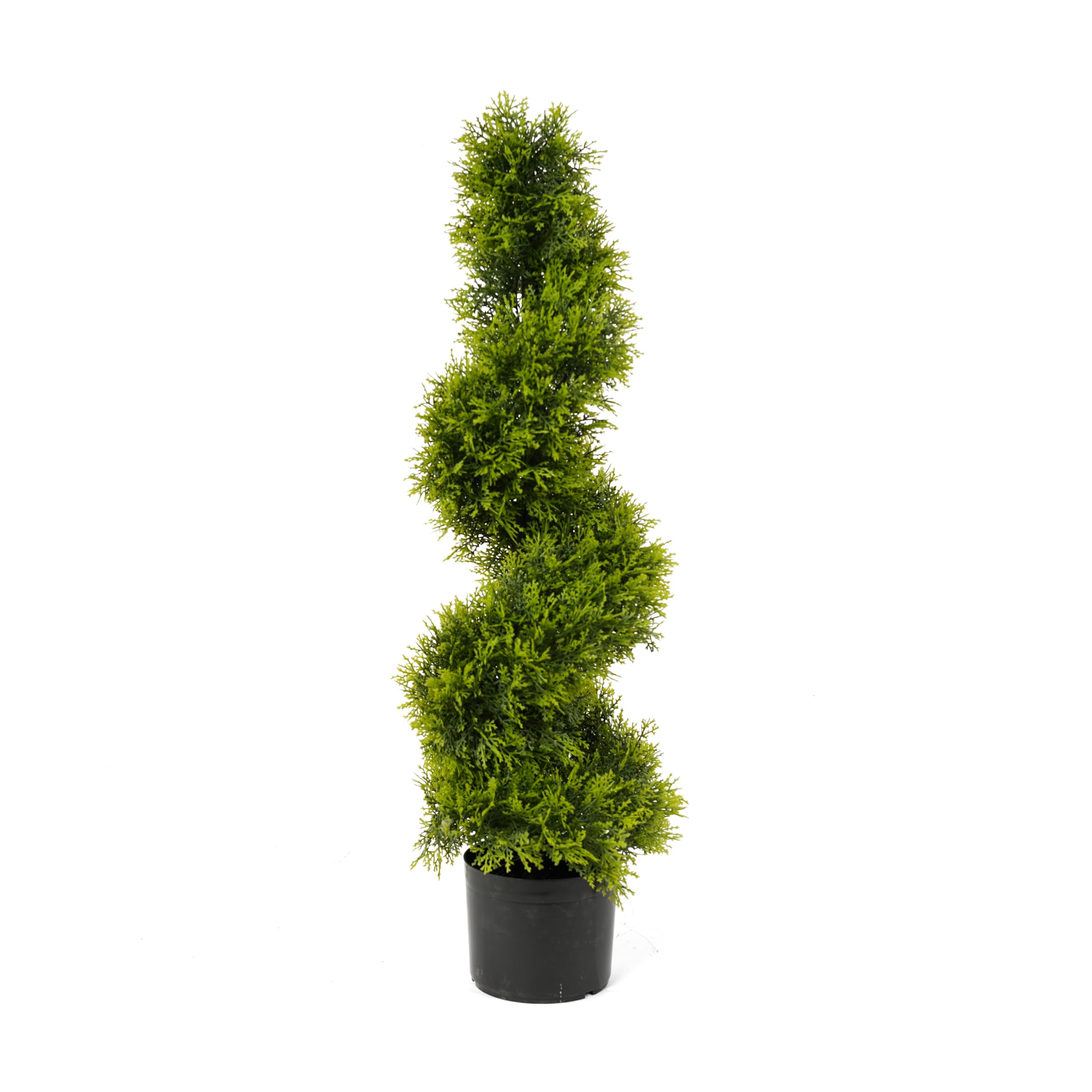 Best Artificial Cedar Spiral Conifer Topiary Trees UV Fade Protected - Suitable For Outdoor Use (3ft)