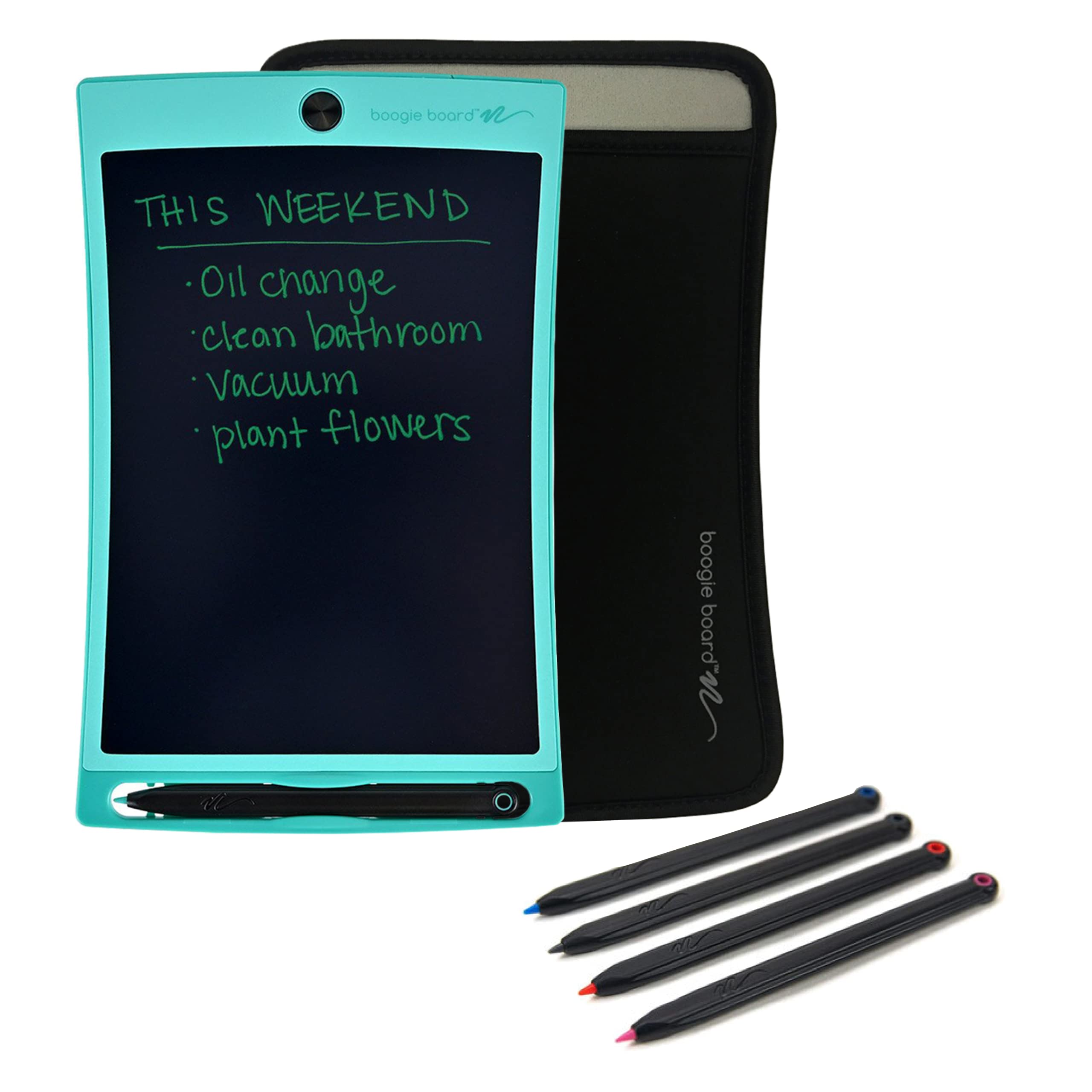 Boogie Board Jot Deluxe Kit with Reusable Writing Tablet (8.5 in), Protective Sleeve & Stylus Pack, Teal