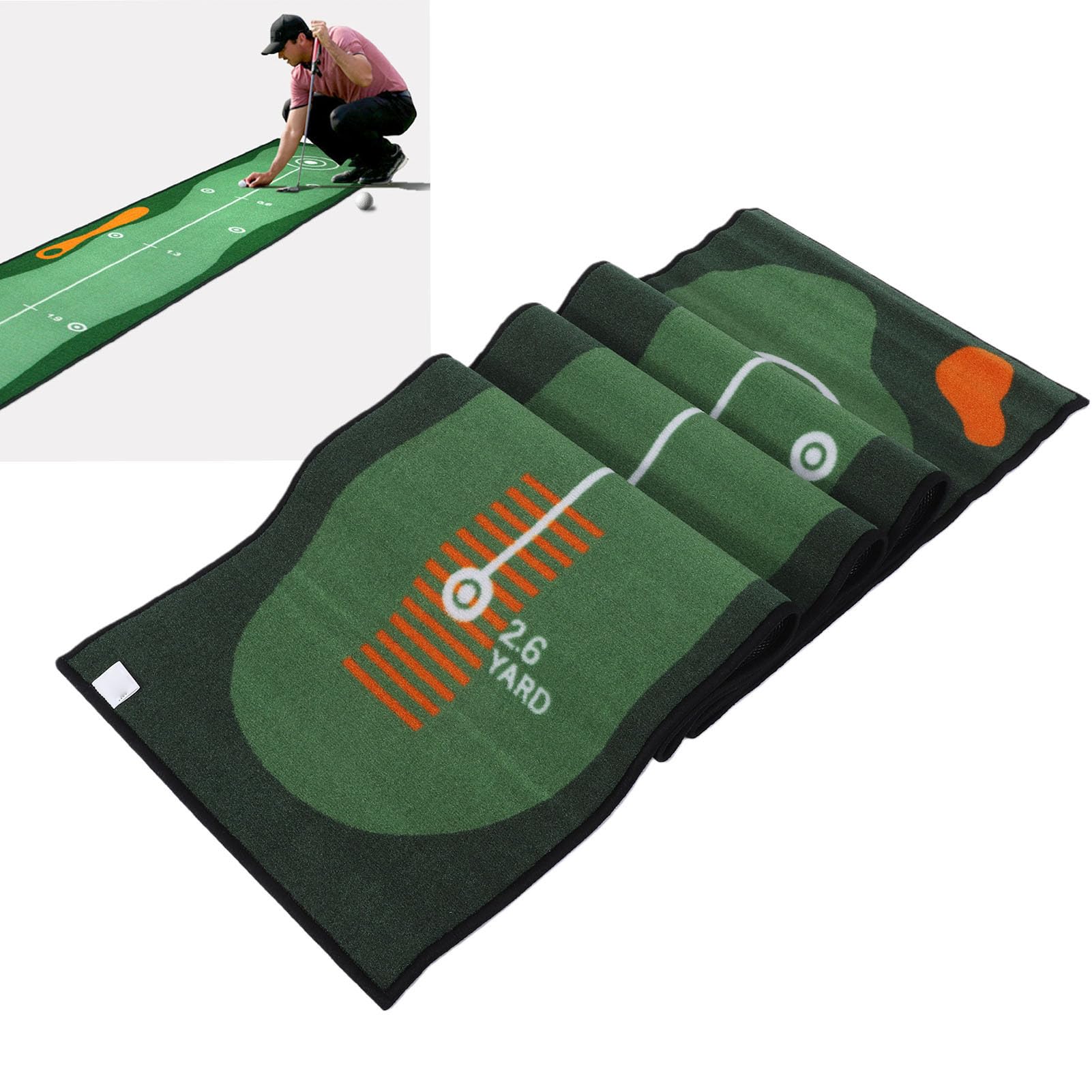 Golf-Putting-Übungsmatte, 19,69 x 118,11 Zoll