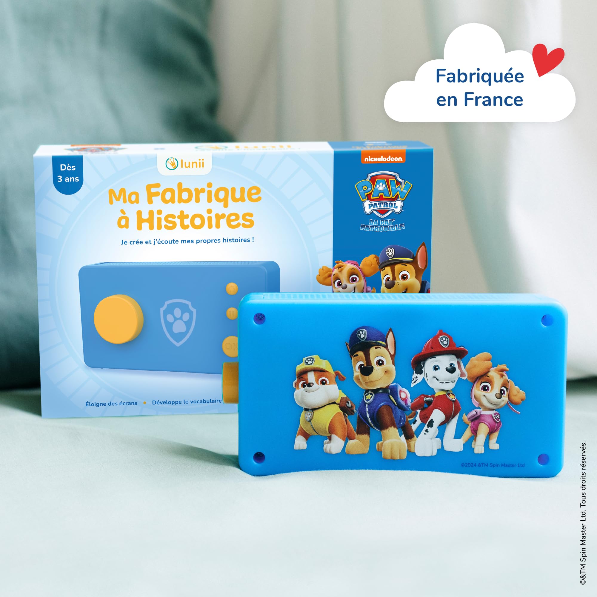Lunii - Ma Fabrique à Histoires édition limitée Pat Patrouille + 3h07 d'histoires incluses à télécharger, Boîte à Histoires Interactive dès 3 à 8 Ans - Conteuse fabriquée en France - 2