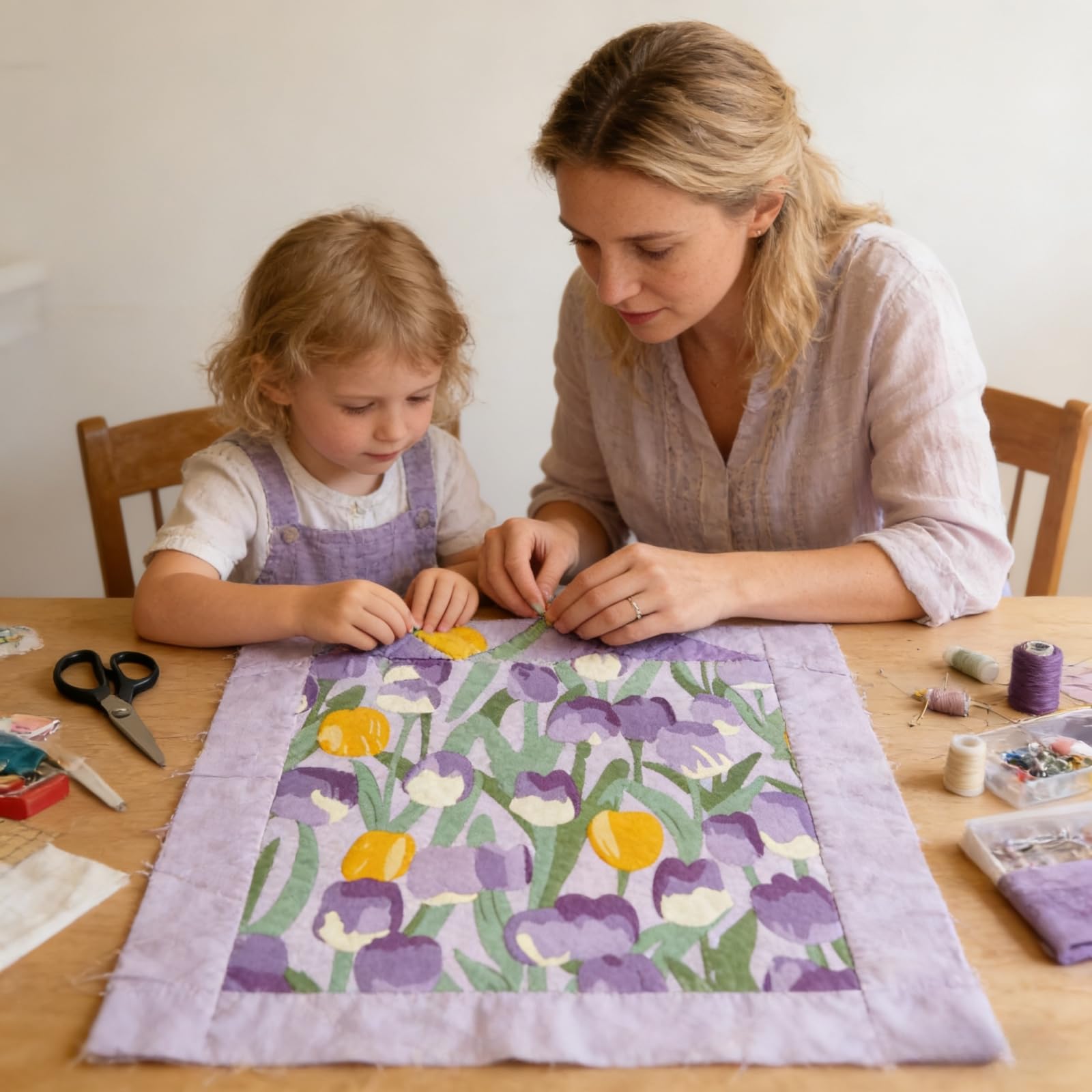 42 PCS 5x5 Inch Purple Floral Cotton Fabric Squares Charm Pack, Precut Quilt Squares for DIY Sewing, Quilting & Scrapbooking Projects - 4