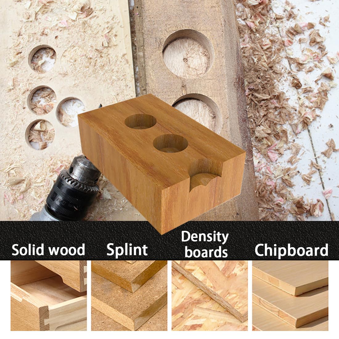 Large Size Forstner Bit Set 6PCS,1-1/4 Inch to 4 Inch Carbide Forstner Drill Bit,Hex Shank Wood Hole Saw Set Woodworking Hinge Cutter Tool Kits for Hard Wood Plastic Plywood with Storage Case