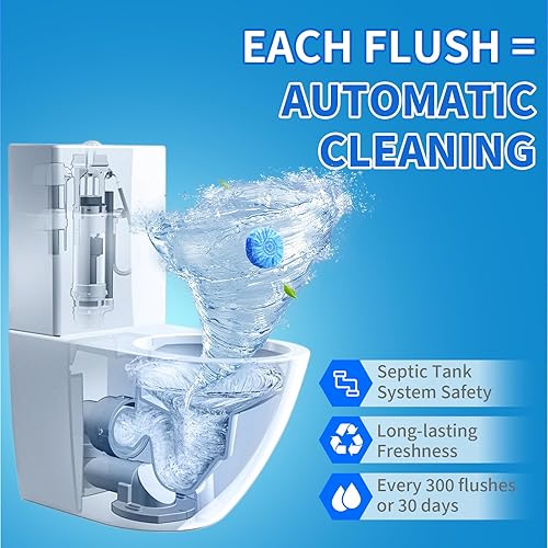 Miniatura 2 de Bayimkleenr Pastillas limpiadoras automáticas de inodoro, seguras para tanque séptico, elimina los anillos y manchas de agua dura, desodoriza,