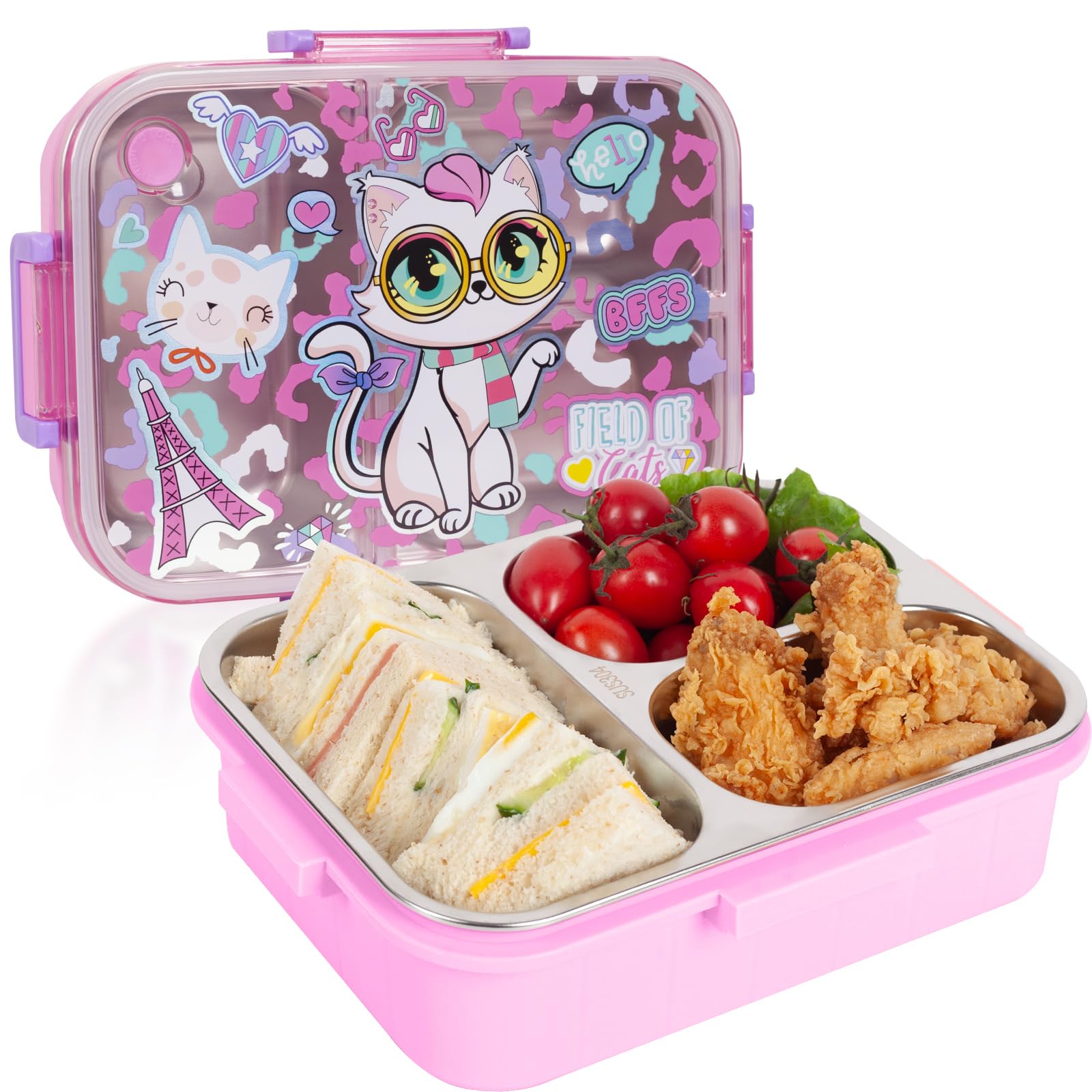 Jelife Lunch Box Boîte à Déjeuner Bento Box Avec 3 Compartiments Et