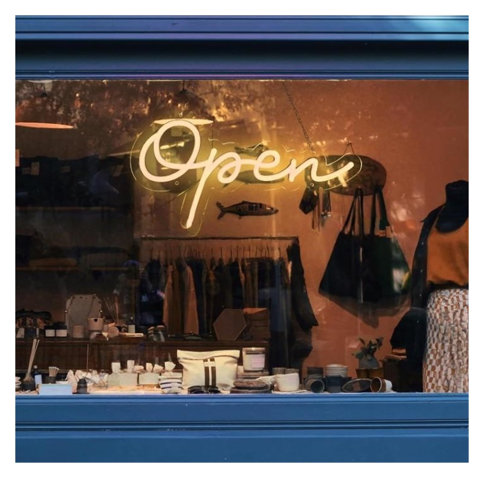 RONGCH Hanging Art Signs Open Neon Sign,Suitable for Restaurant Fast Food Shop Wall Decor with Dimmable 30cm(B)