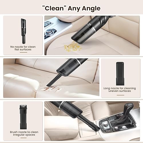 Miniatura 6 de Aspiradora de coche Mini Aspiradora 120W Fuerte Succión de mano Aspiradora Inalámbrica Recargable