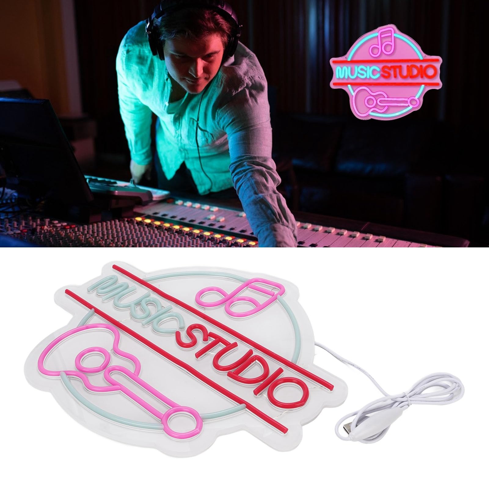 Dimmerabile Rosa Studio di Musica LED Wall Door Decor Luce per Ambiente Dinamico per Bar Club Amanti della Musica Materiale Acrilico