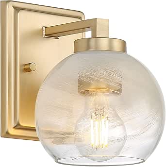 Elliott 1-Light Vanity Light in Brushed Champagne Bronze with Alabaster Shade