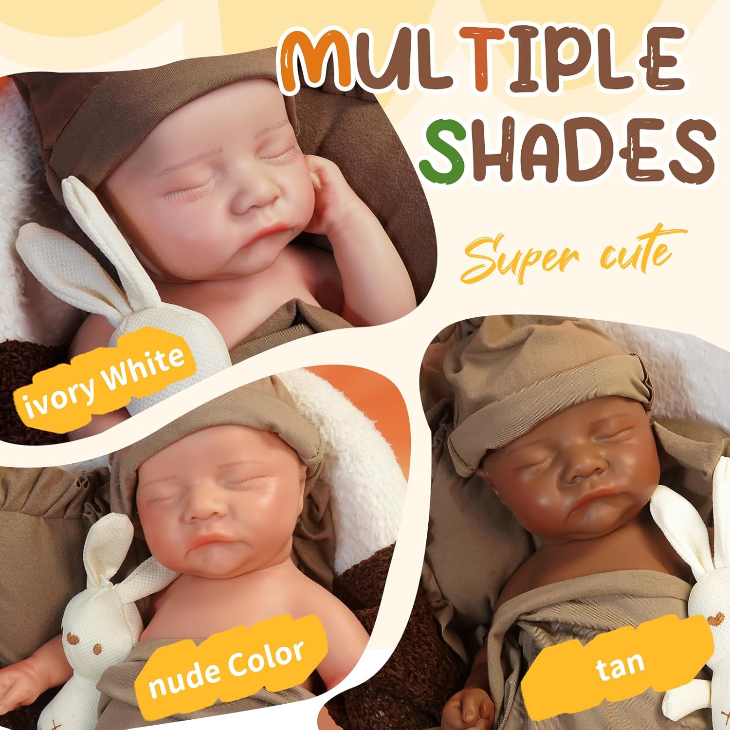 Reborn Baby Dolls 17.3 inch Silicone Reborn Baby Dolls Full Body Lifelike Newborn Dolls