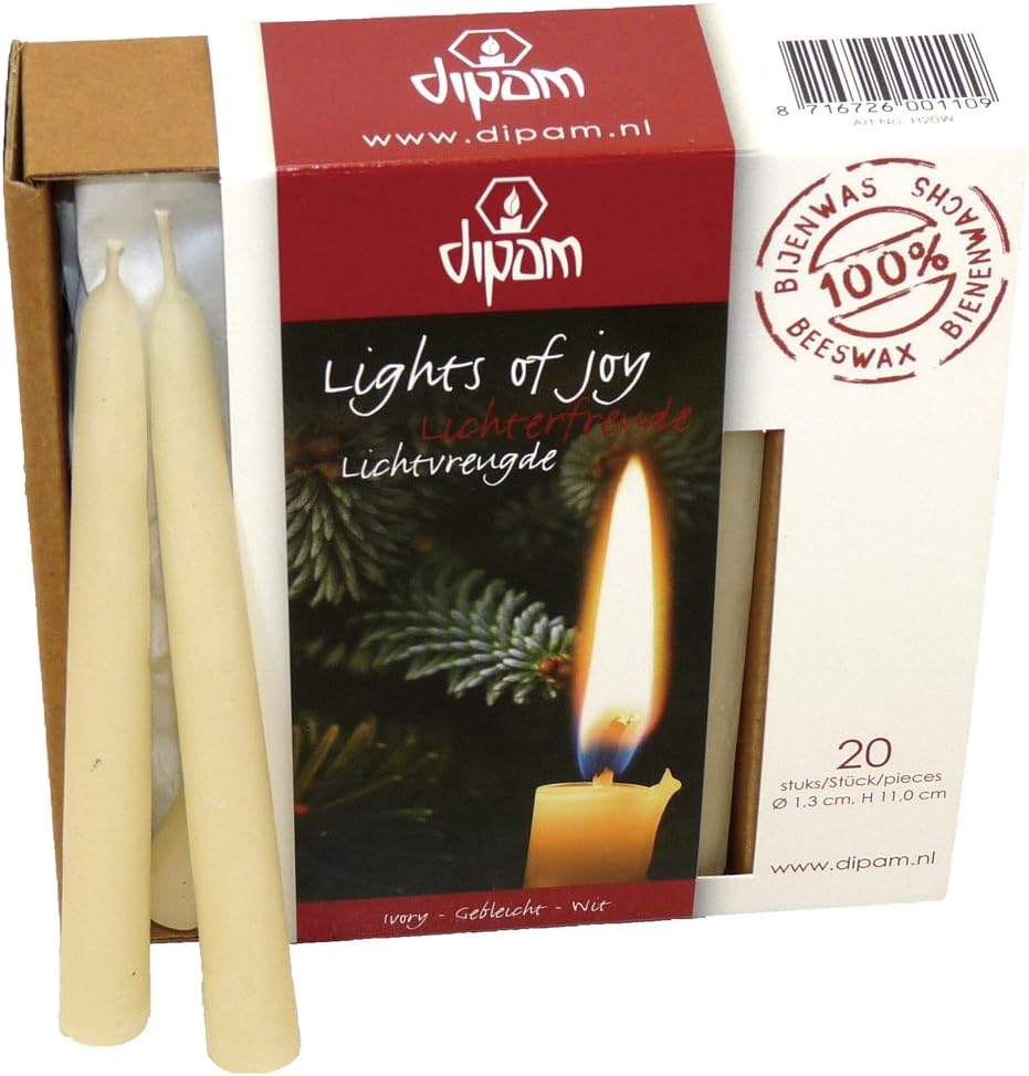 Dipam Beeswax Lights of Joy Christmas Tree Candles 4" (20