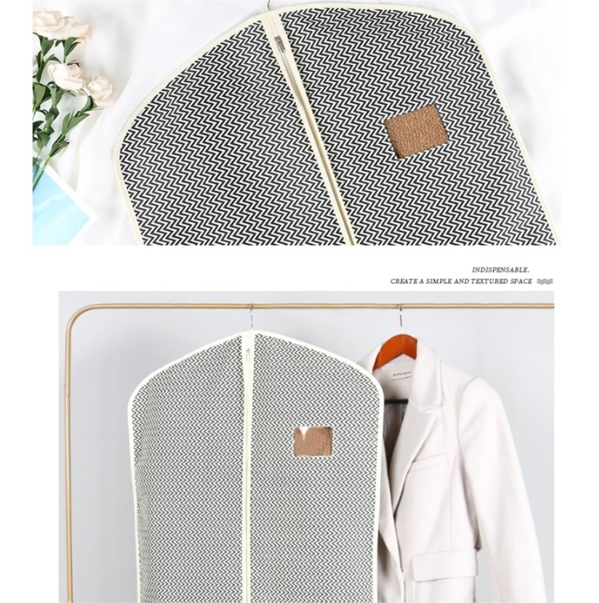 Portatrajes Funda Traje Bolsa De Almacenamiento De Ropa De Algodón, Bolsa De Almacenamiento De Ropa, Bolsa De Traje Para Chaquetas Y Vestidos Cortos, Bolsa De Vestir Para Colgar Ropa Funda Ropa Portat