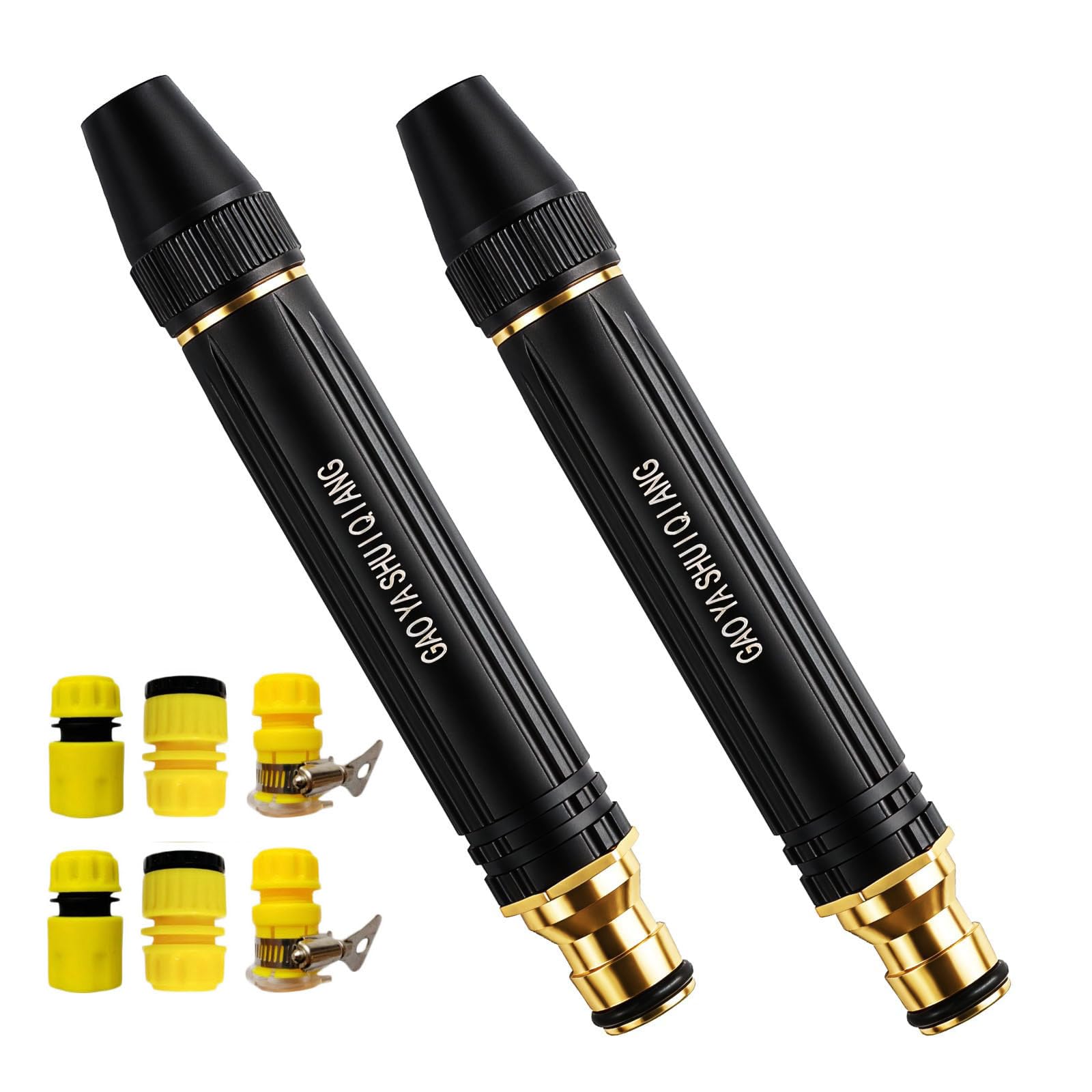 Heavy Duty Adjustable Twist Hose Nozzle Jet Sweeper Nozzle, High Pressure Hose Nozzles, High Pressure Garden Washer Sprayer (2 Nozzles)
