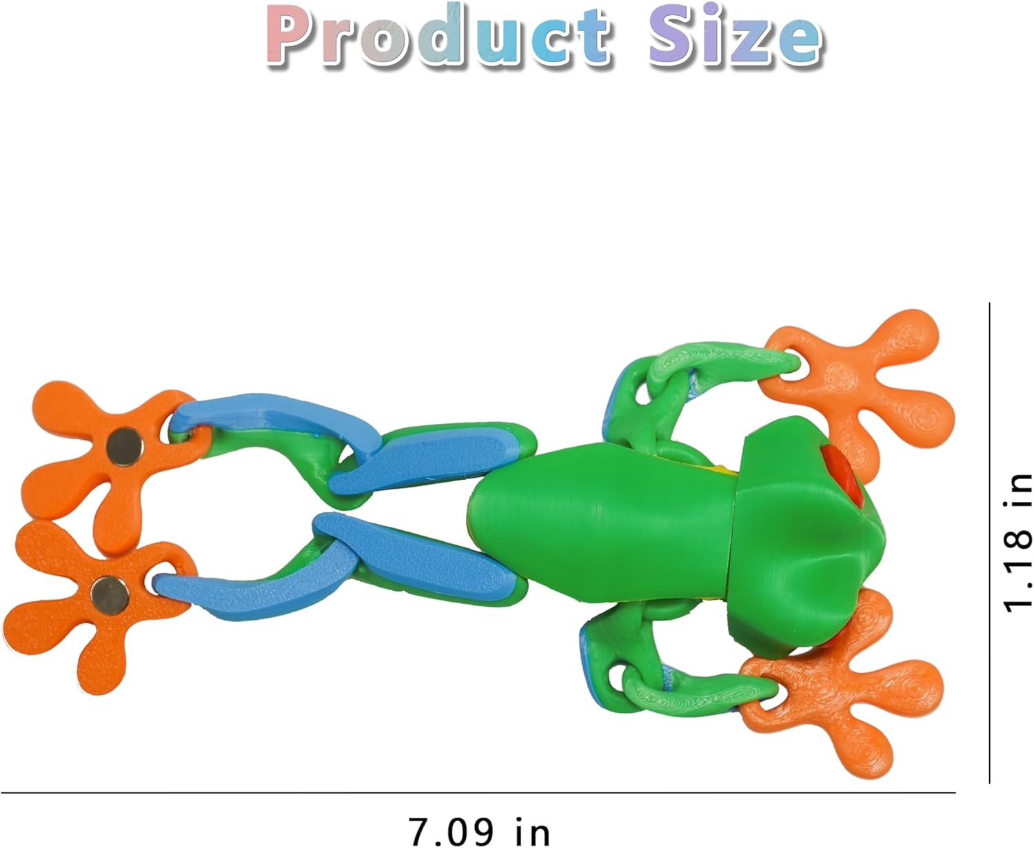Articulated Frog Refrigerator Magnet - 3D Printed Poseable Decor for Fridge & Metal Surfaces - view 2