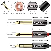 Vista 3 de J&D Cable de inserción estéreo TRS de 0.250 in y 1/4 de pulgada, carcasa de cobre chapada en oro, cable de conexión mono macho a macho, cable
