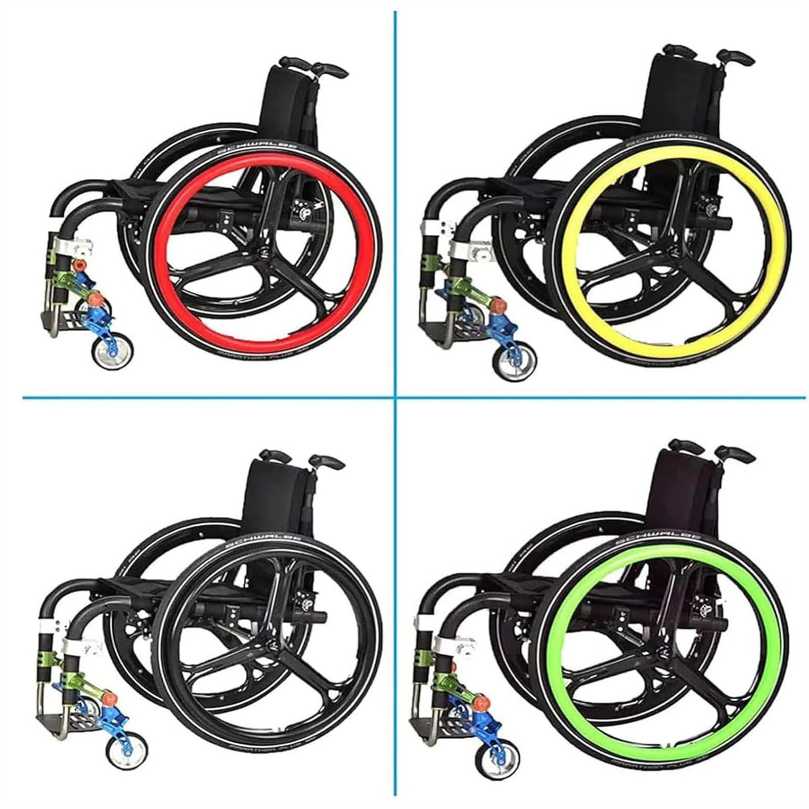 Agarres antideslizantes para llantas de silla de ruedas, 1 par de 22/24 pulgadas, funda protectora para anillo de empuje de rueda trasera de silla de ruedas, cubiertas de silicona para llantas de sil