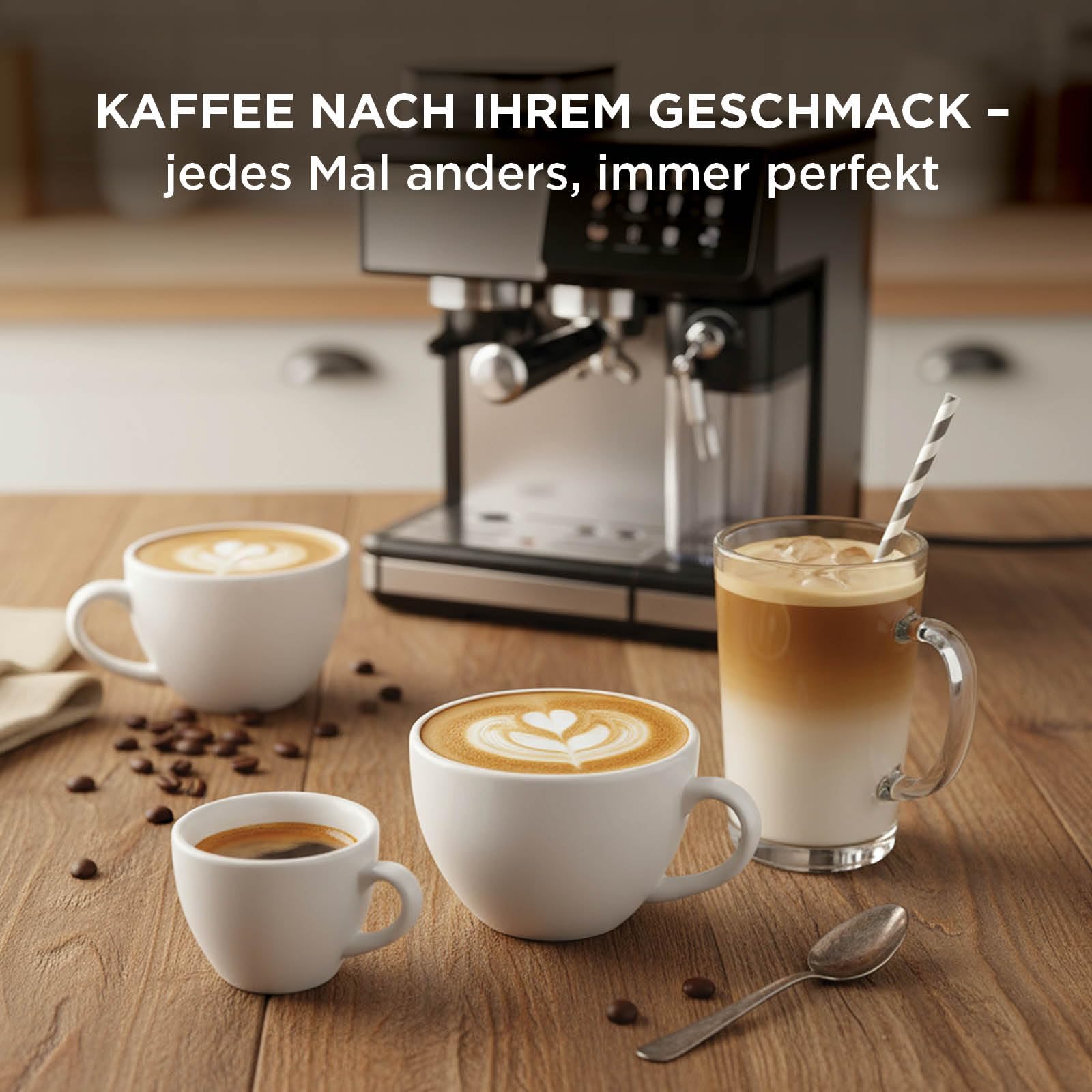 ROSMARINO W pełni automatyczny ekspres do kawy z młynkiem, pompa 20 bar, automatyczny spieniacz do mleka, Touch Control, zbiornik na wodę 2,6 l, espresso Cappuccino Latte, samoczyszczący, czarny