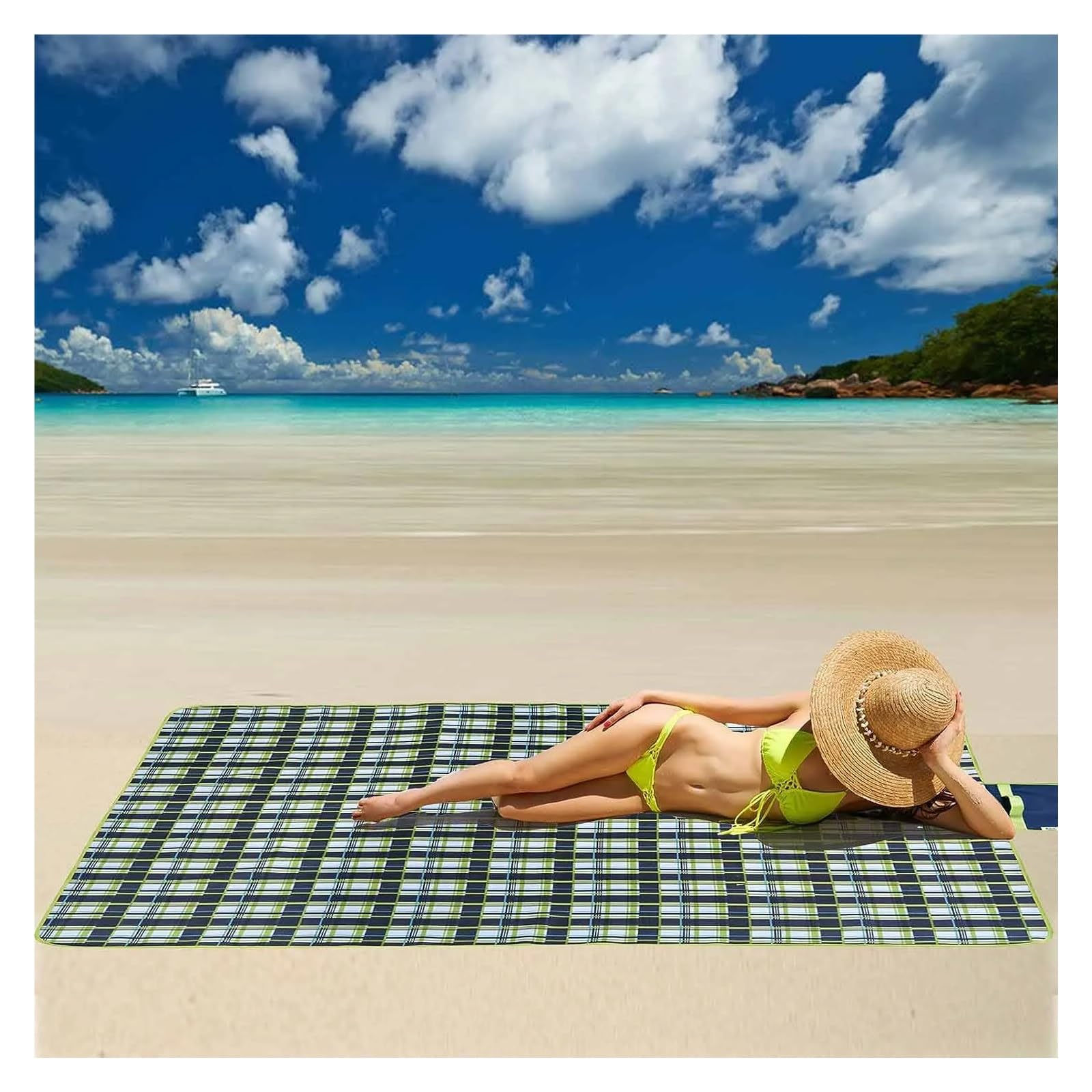 tappeti da picnic, tappeti da spiaggia, Tappetino da picnic antipioggia for esterni, tappetino da campeggio, da spiaggia, plaid, portatile, da escursionismo, da viaggio, coperta da campeggio pieghevol