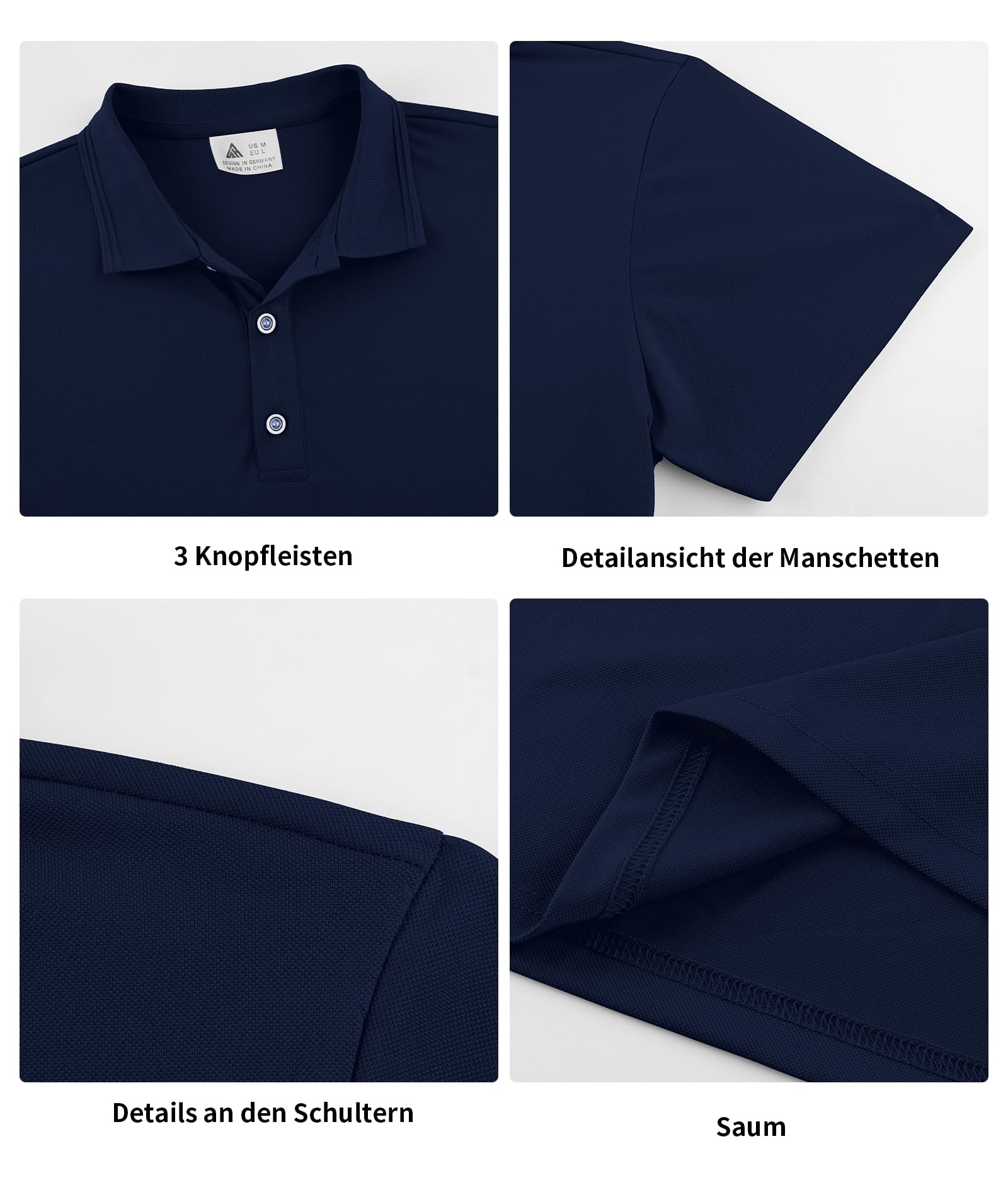 ZITY Herren Poloshirt 3er Pack Atmungsaktiv Casual und Sport