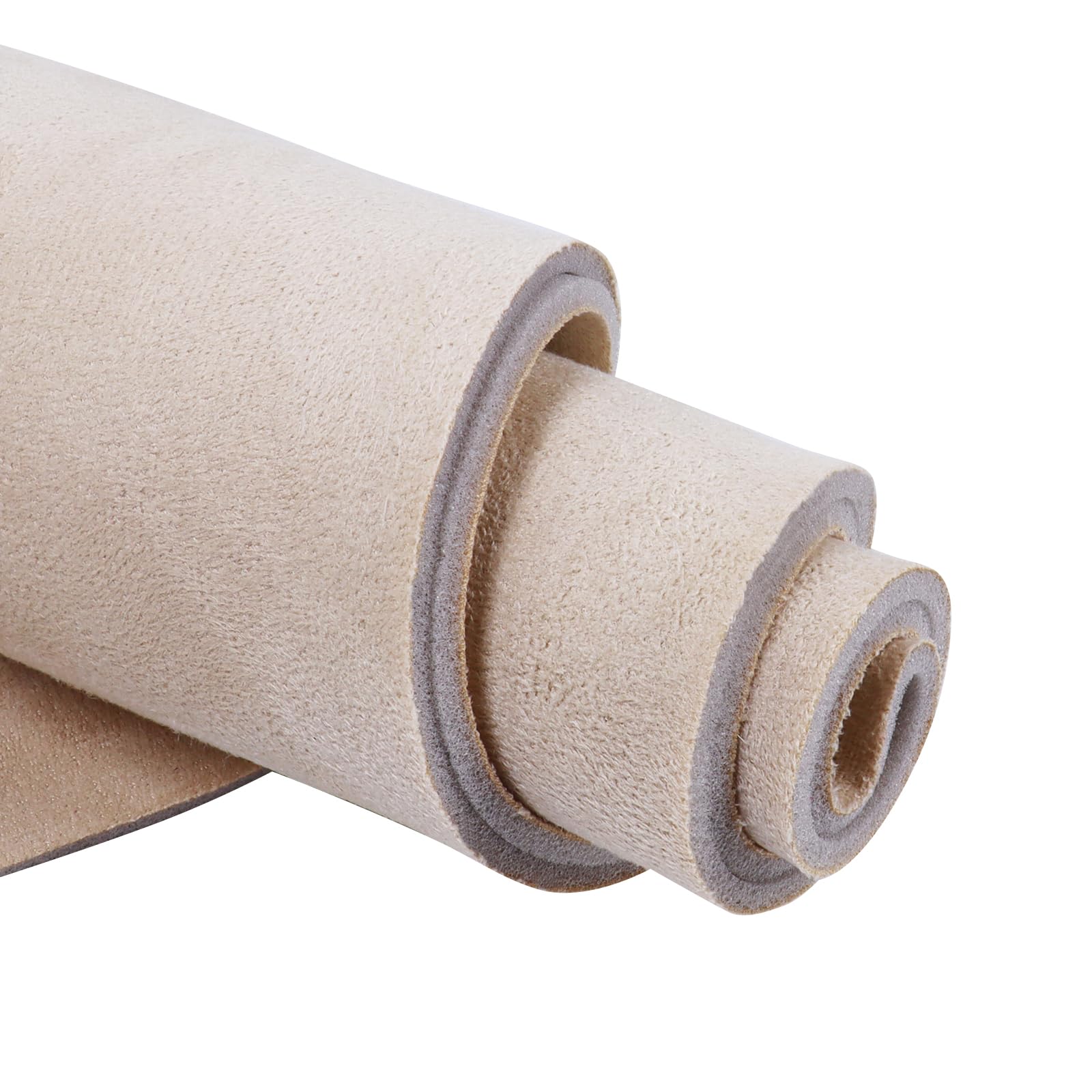 Wysokiej jakości zamszowa podszewka o grubości 3 mm z piankowym spodem – szerokość 60 cali(Beige,75inLx60W)