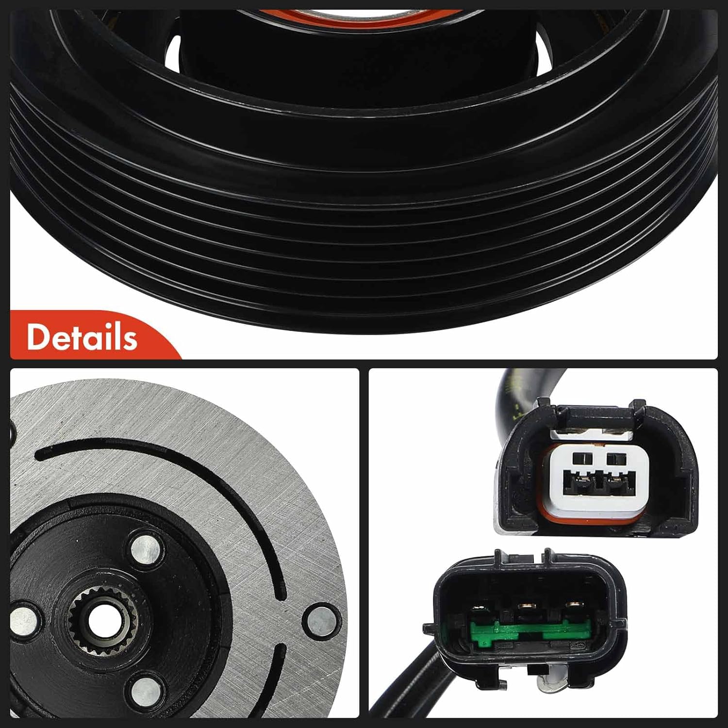 A-Premium Air Conditioner AC Compressor Clutch Kit Compatible with Hyundai Accent 2018-2019 1.6L & Kia Rio 2018-2019 1.6L