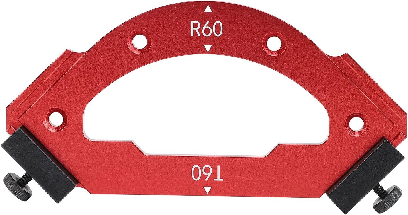 Rounded Corners Router Bit Template R60 T60 for Woodworking, Radius Jig Router Template with Quick Clamp for Angle Adjustment, Made of Durably Aluminum Alloy, Anodized