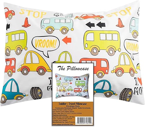 Miniatura 1 de 1 funda de almohada de viaje azul para niños pequeños, 100% algodón, funda de almohada de 400 hilos, se adapta tanto a almohadas de 13 x 18 pulgadas