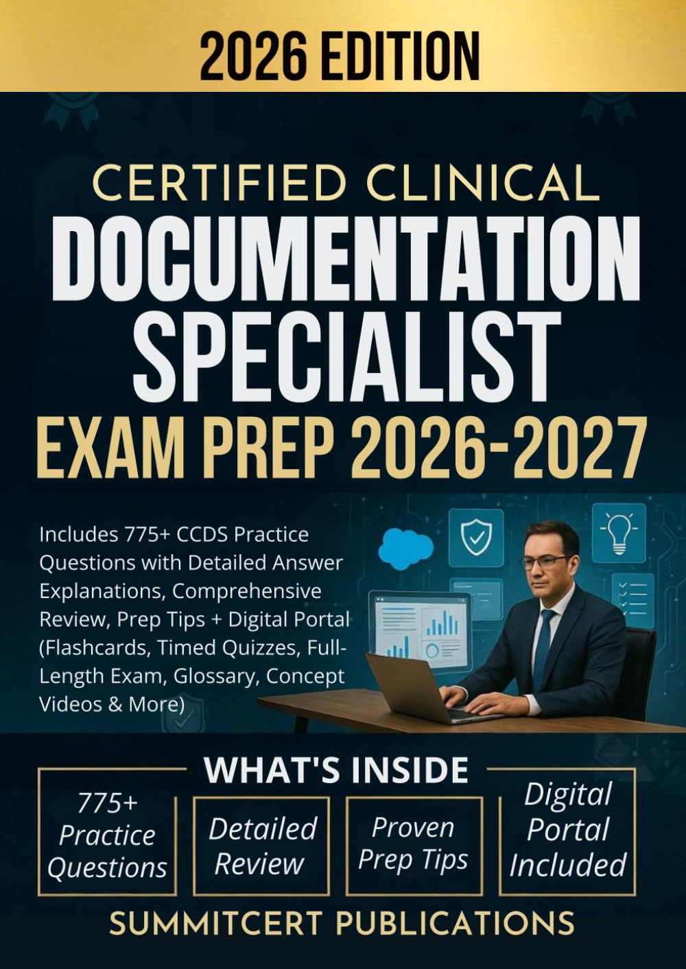 CERTIFIED CLINICAL DOCUMENTATION SPECIALIST EXAM PREP 2026-2027: Includes 775+ CCDS Practice Questions with Detailed Answer Explanations, ... Exam, Glossary, & More) (Medical exams)