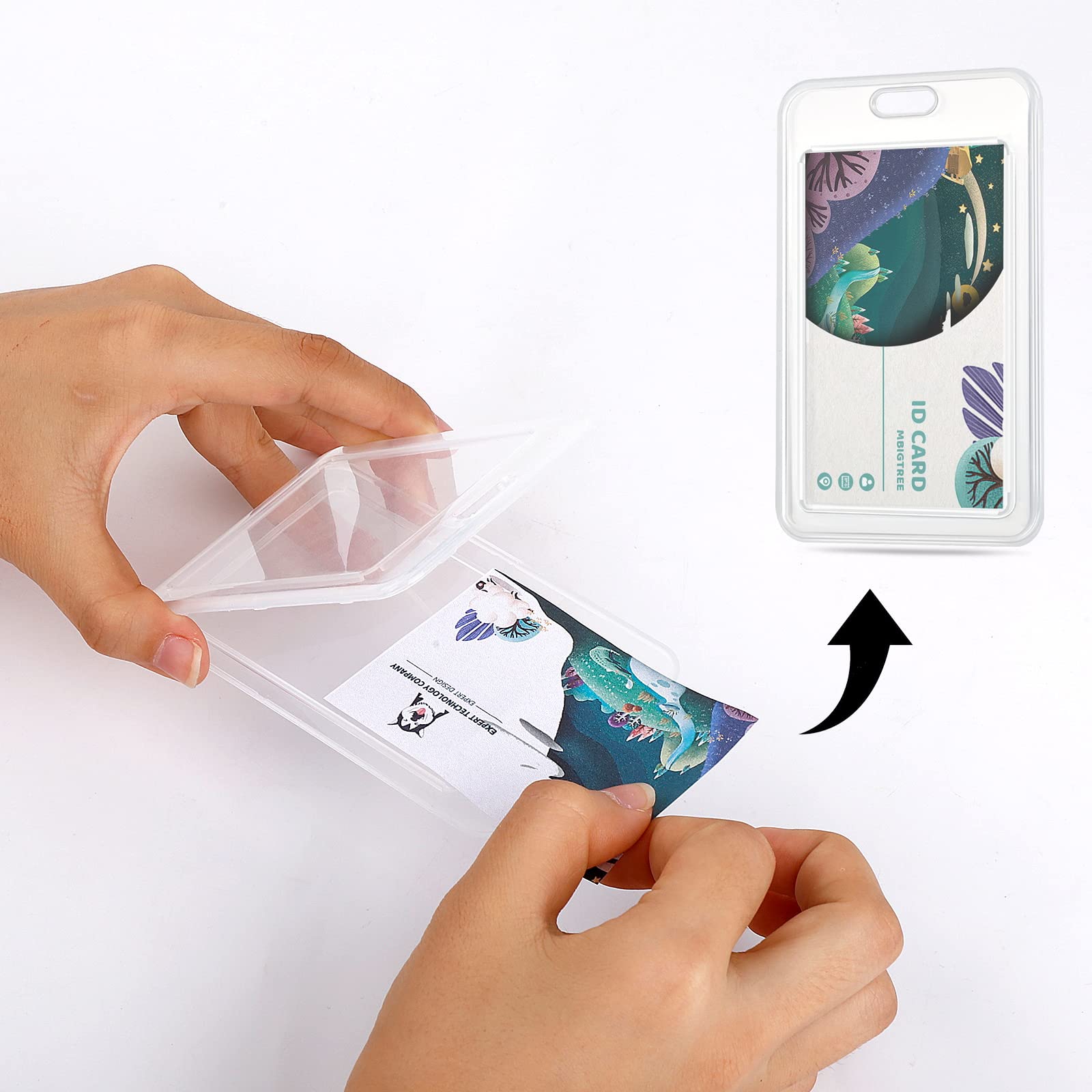 Lot De 5 Pochettes Plastiques Transparentes Pour Cartes De Crédit, Badges Ou étiquettes