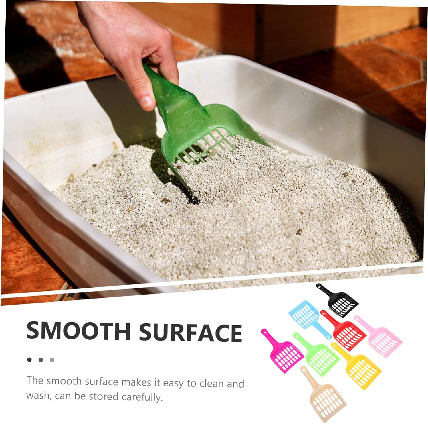 8pcs Cat Litter Scoop Handle Plastic Shovels for Litter Cleaning Random Colors Compact Design for Convenient Storage