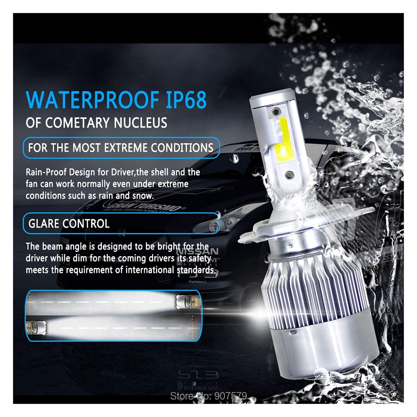 fari a LED 2X H7 LED H11 H4 H4 Hi/Lo H1 H3 H8 HB1 HB3 HB4 HB5 H10 HB3 HB4 HB5 H10 HIR2 H13 H16 H16 H27 Auto Faro Bulbs 3000K 4300K ​​6000K 8000K 14000K COB Lampadina a LED