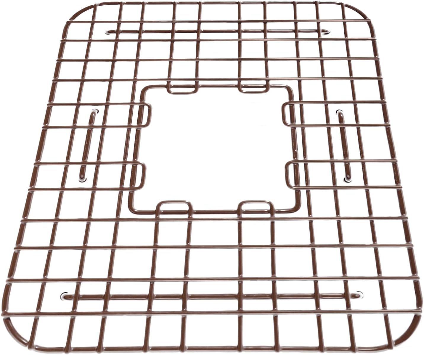 Sinkology SG002-14 Gehry Copper Bottom Grid Heavy Duty Vinyl Coated Kitchen Sink, Antique Brown