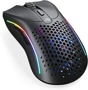 GLORIOUS Gaming - Model D 2 Wireless Ergonomic Mouse, Superlight 66g, up to 210 hr Battery Life, 26K Optical Sensor, 6 Programmable Buttons, 80 Million Clicks, FPS, MMO, MOBA, Battle Royale (Black)