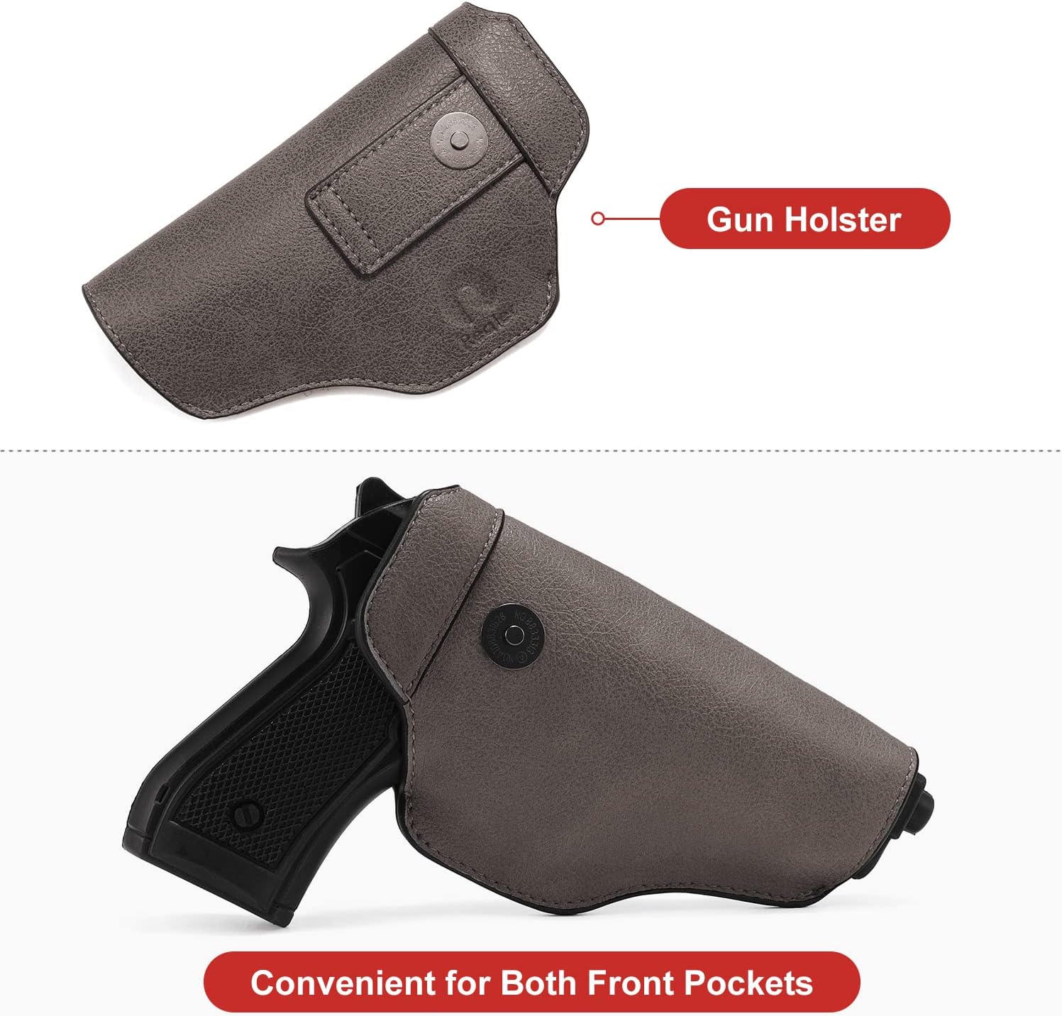 Concealed Carry Hobo Purse for Women Faux Leather Crossbody Shoulder Bags Large Tote Bag with Detachable Holster - Image 4