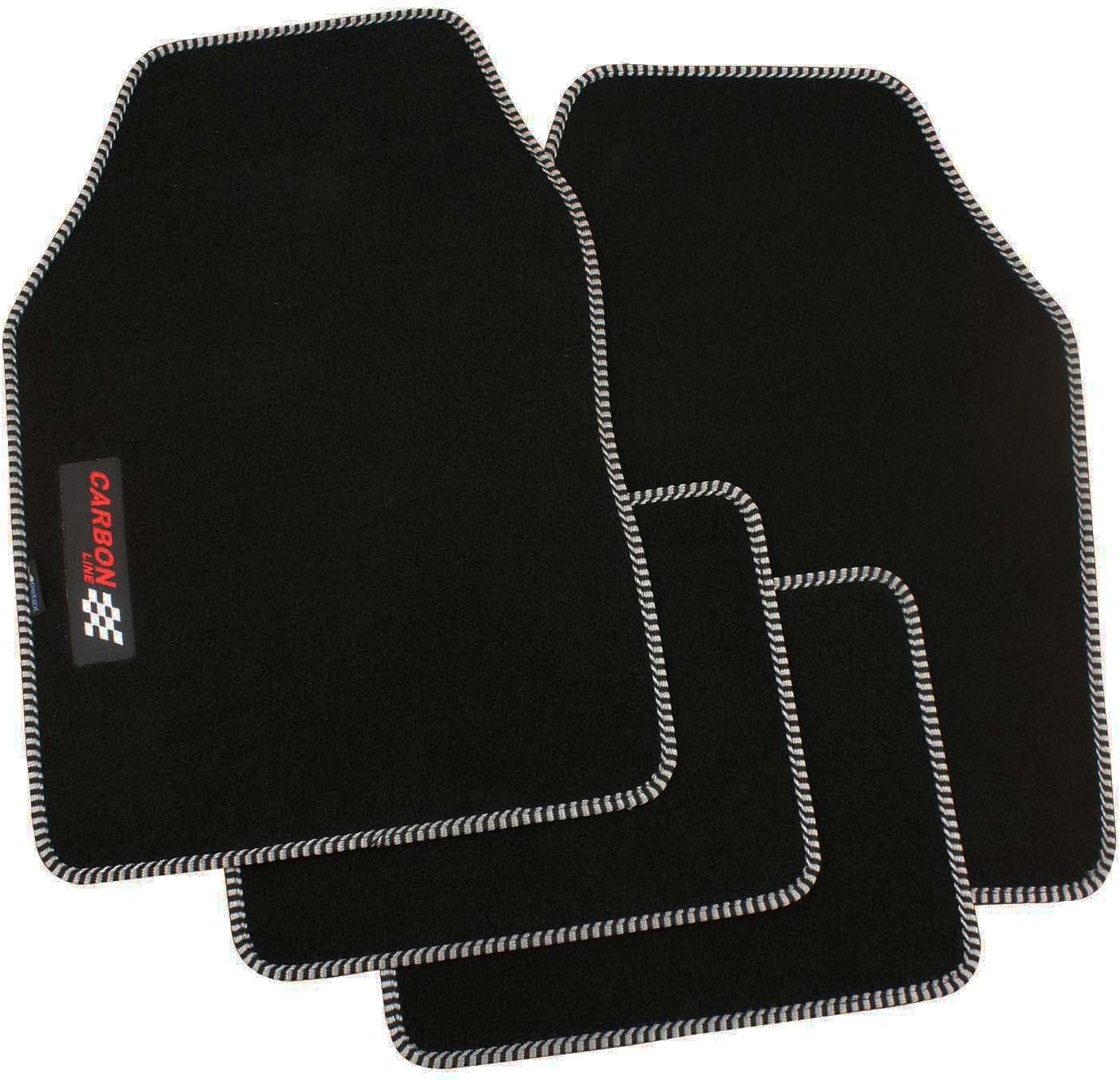 PETEX Carbon Car Mat Universal 4-Piece Black/Silver