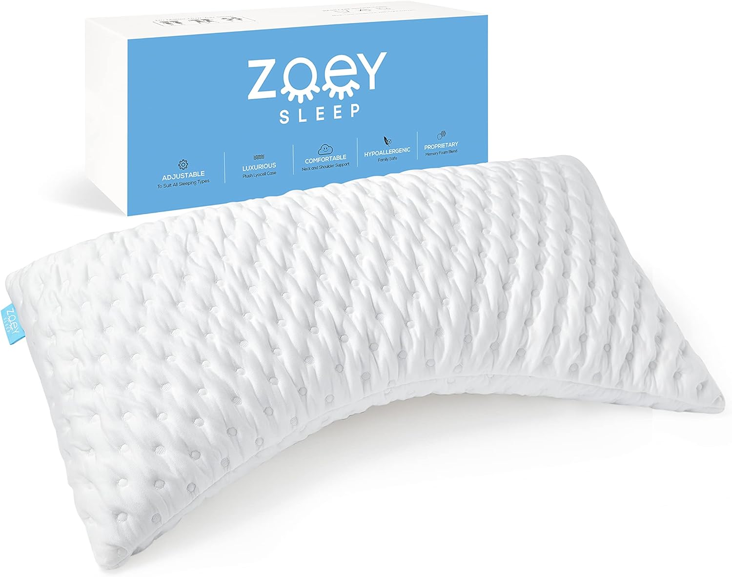 Zoey Sleep Side Sleep Pillow for Neck and Shoulder Pain