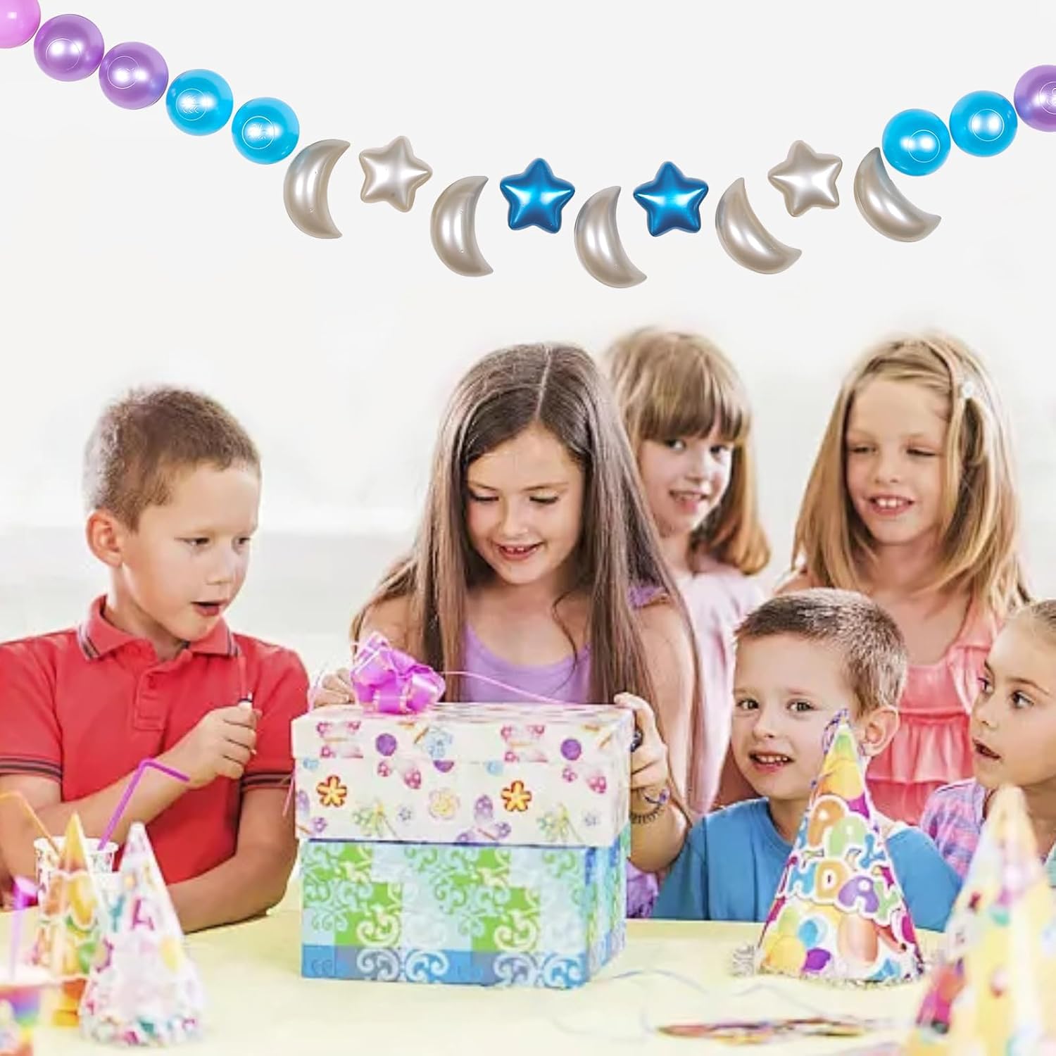 GOGOSO 200pcs Plastics Ball Pit Balls Shape Moon Starts Hearts