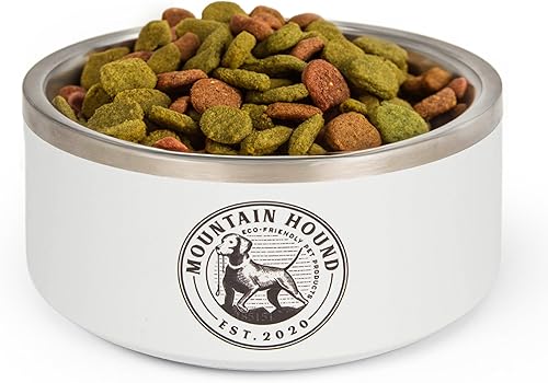 Mountain Hound Cuencos de acero inoxidable para perros, cuencos antideslizantes para alimentos y agua, fáciles de limpiar, grado alimenticio, sin