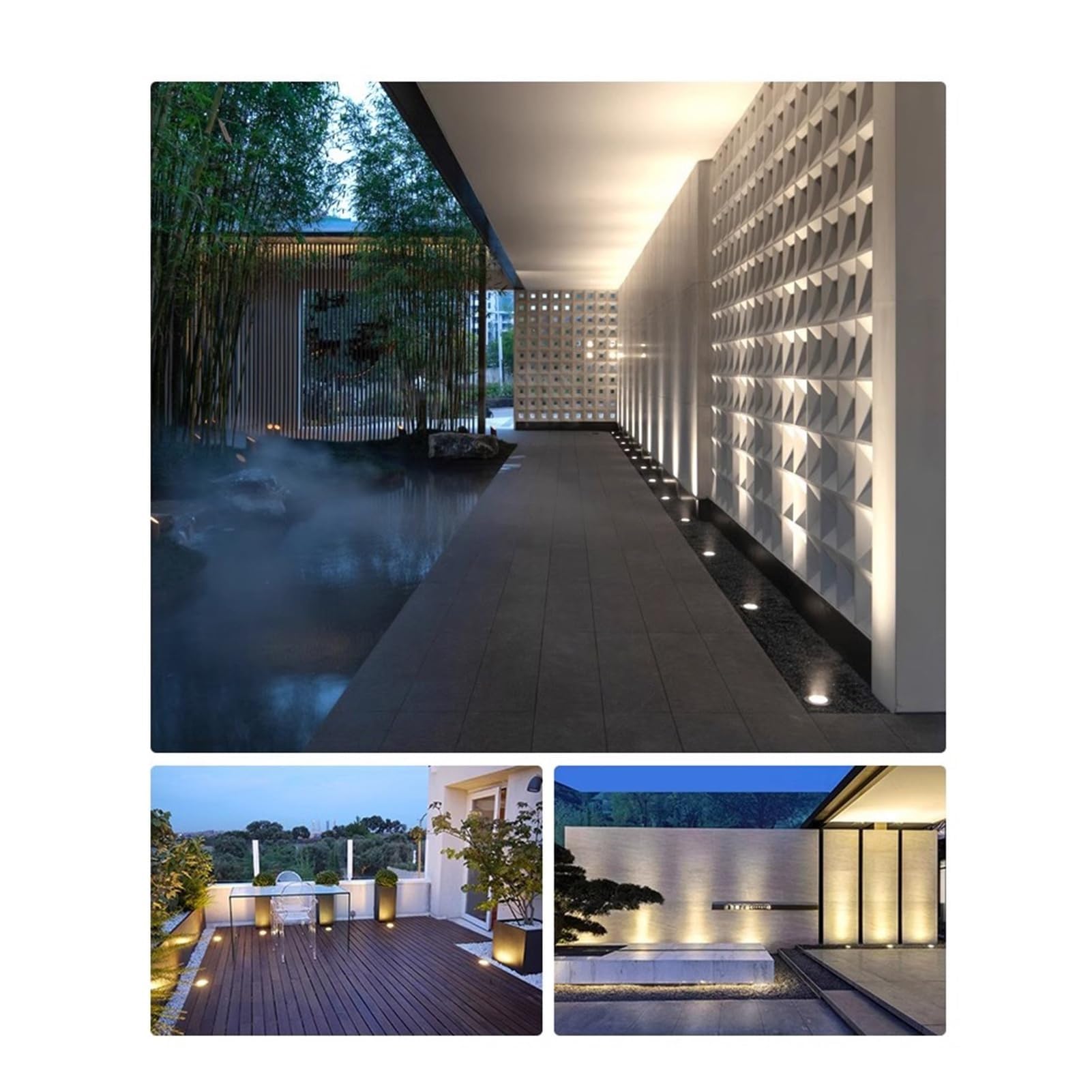 luces de exterior, Luces LED empotradas impermeables, CA 85-265 V, IP66, for iluminación de caminos, terrazas, escalones, jardines y paisajes(Blue,3W AC85 265V)