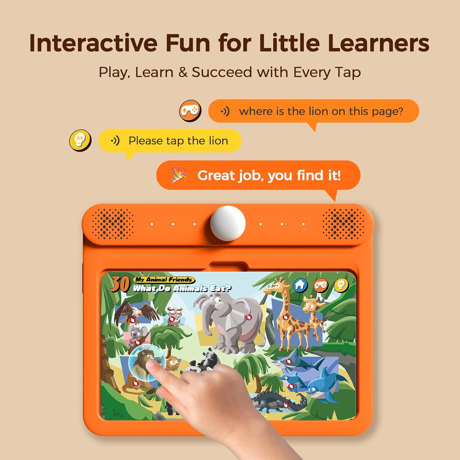 Think Academy Learning Pad for 5+, Age-Optimized Screen-Free Educational Learning Tablet, Learn to Read Phonics Flash Cards with Alphabet, Words, Numbers, Music, Preschool Learning Activities for Kids