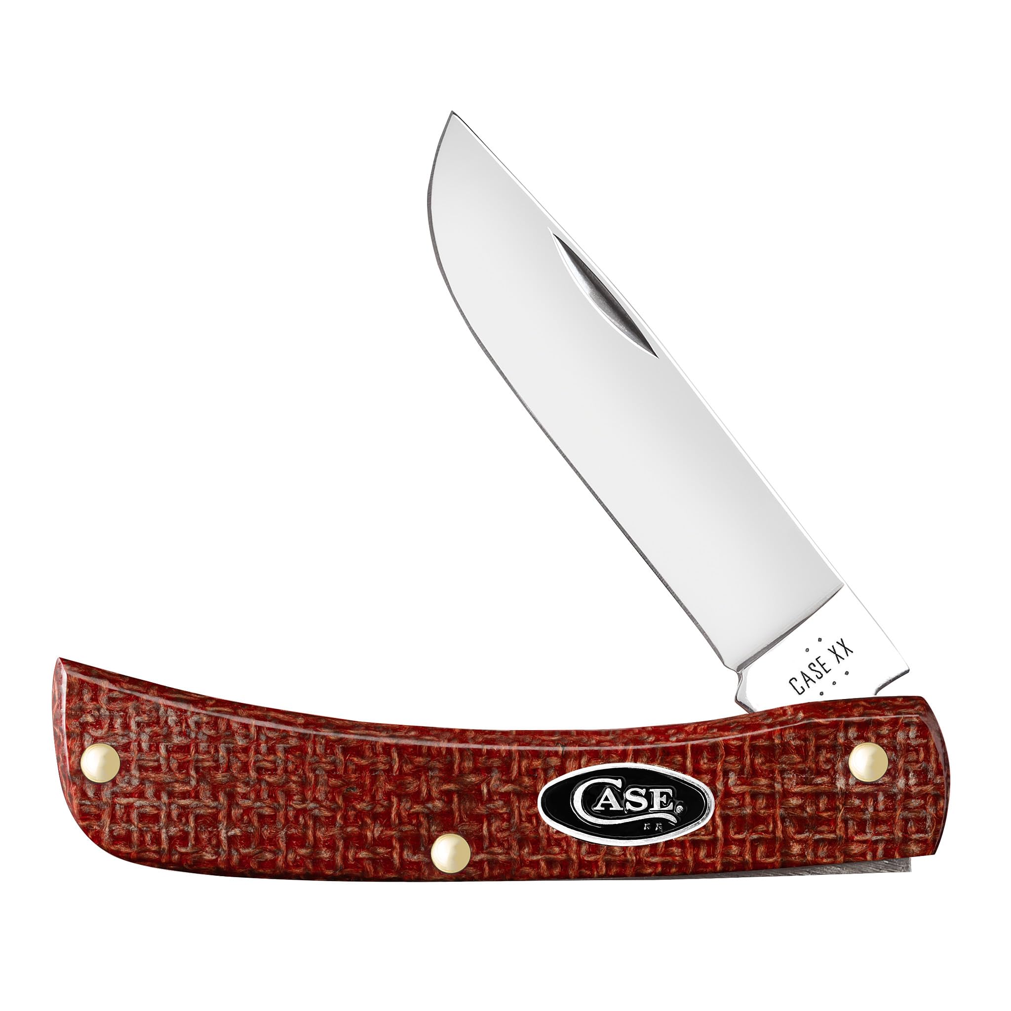 Case XX Pocket Knife SOD BUSTER JR - DARK RED BURLAP MICARTA Item