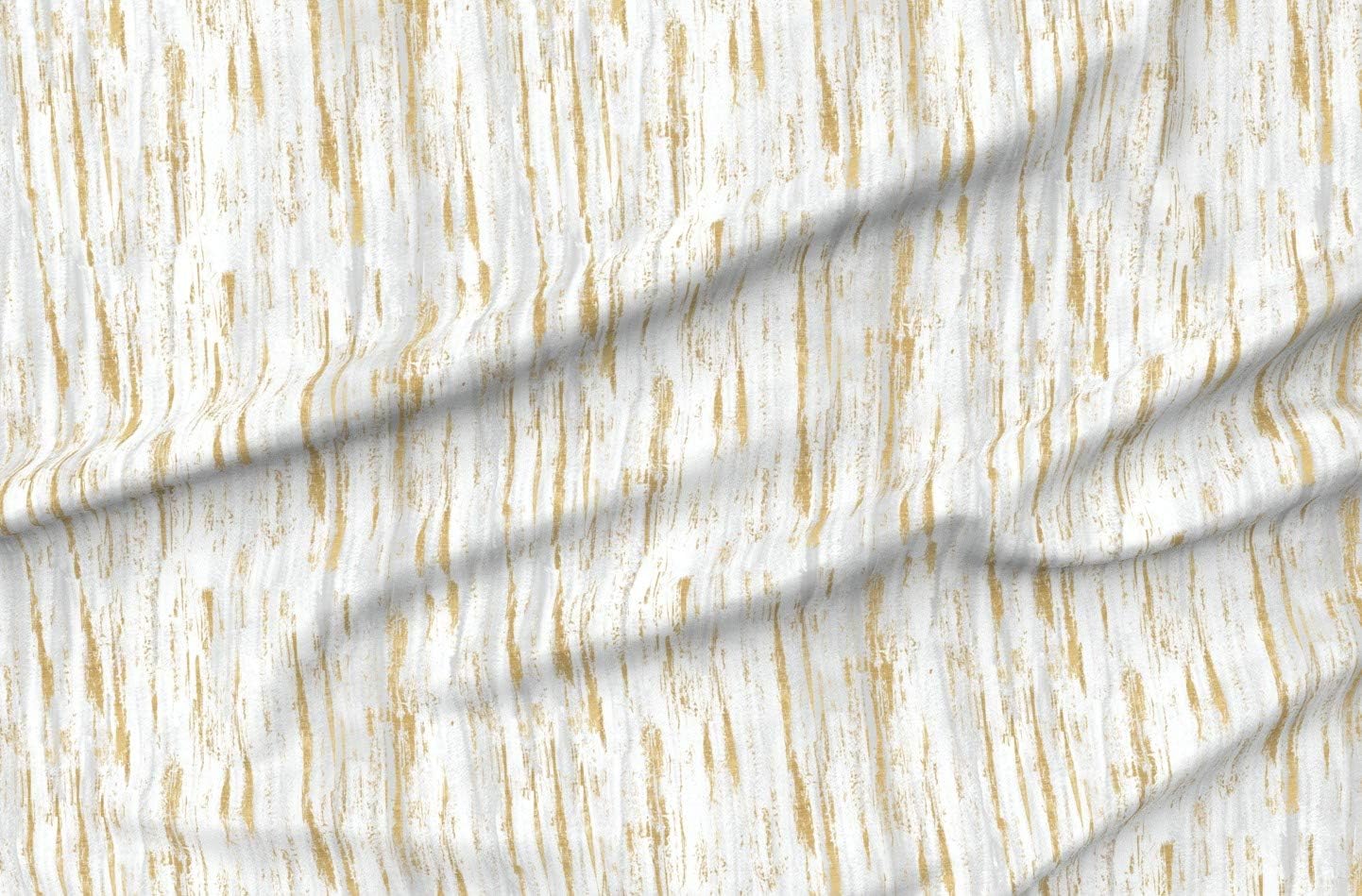 Spoonflower Fabric - White Birch Gold Gray Neutral Distressed Printed on Organic Cotton Sateen Fabric by The Yard - Sewing Quilting Apparel Home Decor