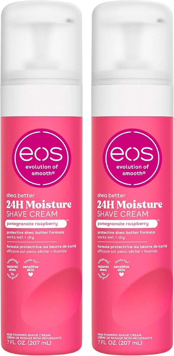 Crema de afeitar Shea Better, granada y frambuesa, 7 onzas líquidas, paquete de 2
