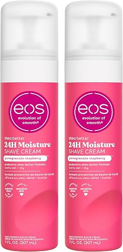 eos Shea Better Women's Shave Cream- Pomegranate Raspberry, Shea Butter Skin Care, Shaving Cream,14 fl oz, 2-Pack