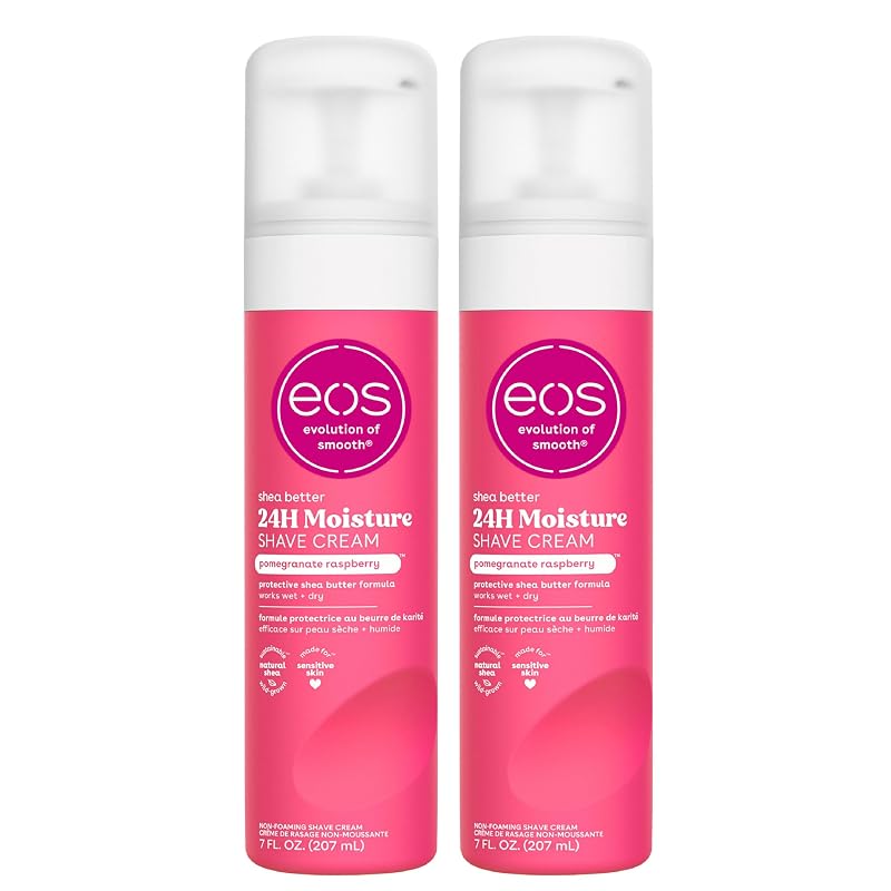 Creme para Barbear eos Shea Better Pomegranate Raspberry, 2 unidades, 210 mL cada